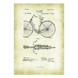Plakat samoprzylepny E. G. Latta - patenty na rycinach vintage