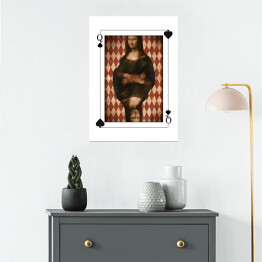 Plakat samoprzylepny Karty - Dama - Mona Lisa