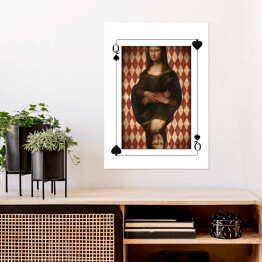 Plakat samoprzylepny Karty - Dama - Mona Lisa