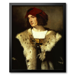 Obraz w ramie Tycjan "Portrait of a Man in a Red Cap"