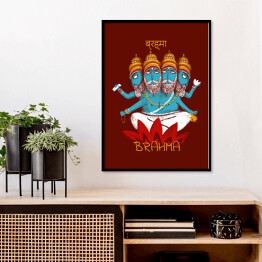 Plakat w ramie Brahma - mitologia hinduska