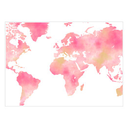 Plakat samoprzylepny Akwarelowa mapa świata 