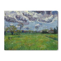 Obraz na płótnie Vincent van Gogh "Pochmurne niebo nad kwiecistą łąką" - reprodukcja