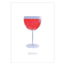 Plakat Krosno - kieliszek wina czerwonego