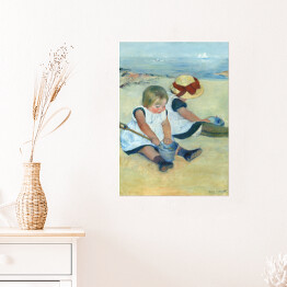 Plakat Dzieci bawiące się na plaży Mary Cassatt Reprodukcja obrazu