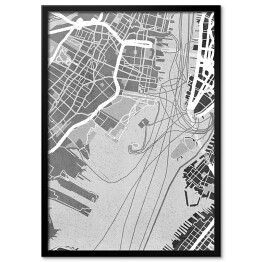Plakat w ramie Mapa Nowego Jorku