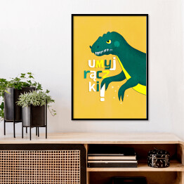 Plakat w ramie Dinozaur - umyj rączki