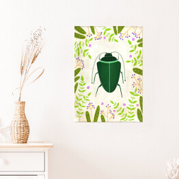 Plakat Zielony żuczek - robaczki