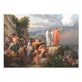 Plakat Mojżesz powoduje powrót Morza Czerwonego i zalanie armii faraona C. W. Eckersberg Reprodukcja 