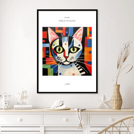 Plakat w ramie Portret kota inspirowany sztuką - Pablo Picasso