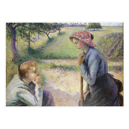 Plakat Camille Pissarro Dwie młode kobiety. Reprodukcja