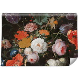 Fototapeta winylowa zmywalna Obraz kwiaty w wazonie. Bukiet różnorakich kwiatów malowany w stylu barokowym