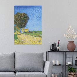 Plakat samoprzylepny Vincent van Gogh Aleja w Arles z domami. Reprodukcja