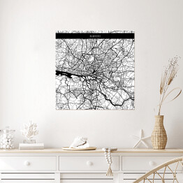 Plakat samoprzylepny Mapy miast świata - Hamburg - biała