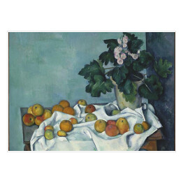 Plakat Paul Cezanne "Martwa natura z jabłkami i doniczką pierwiosnków" - reprodukcja