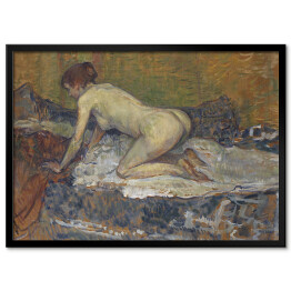 Plakat w ramie Henri de Toulouse-Lautrec "Rudowłosa naga chowająca się kobieta" - reprodukcja