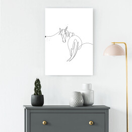 Obraz na płótnie Ilustracja z koniem - białe konie