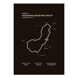 Plakat samoprzylepny Melbourne Grand Prix Circuit - Tory wyścigowe Formuły 1