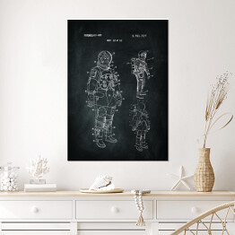 Plakat Astronauta - patenty na rycinach - czarno białe