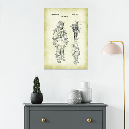 Plakat Astronauta - patenty na rycinach vintage