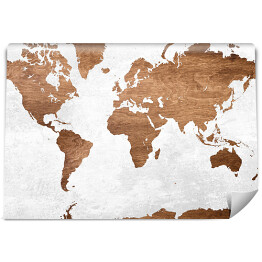 Fototapeta samoprzylepna Mapa świata na jasnym tle