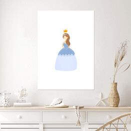 Plakat samoprzylepny Bajkowa księżniczka na białym tle