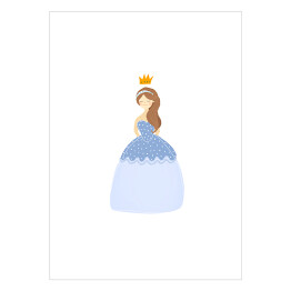 Plakat samoprzylepny Bajkowa księżniczka na białym tle