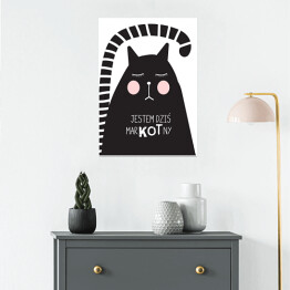 Plakat samoprzylepny Ilustracja - kot z hasłem motywacyjnym