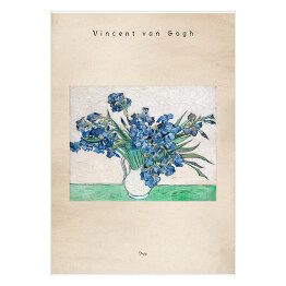 Plakat Vincent van Gogh "Irysy" - reprodukcja z napisem. Plakat z passe partout