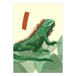 Plakat samoprzylepny Alfabet - I jak iguana