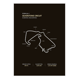 Plakat samoprzylepny Silverstone Circuit - Tory wyścigowe Formuły 1