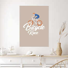 Plakat Rower - napis bicycle race