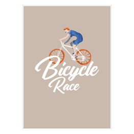 Plakat samoprzylepny Rower - napis bicycle race
