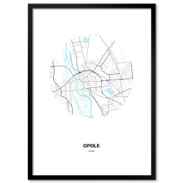 Plakat w ramie Mapa Opola w kole
