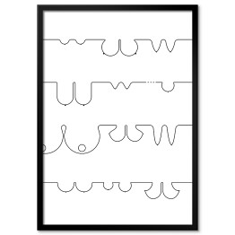 Plakat w ramie Rodzaje piersi - biało czarna ilustracja