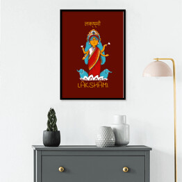 Plakat w ramie Lakshami - mitologia hinduska