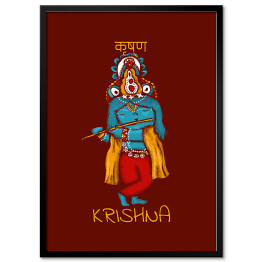 Plakat w ramie Krishna - mitologia hinduska