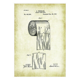 Plakat samoprzylepny S. Wheeler - patenty na rycinach vintage