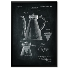 Obraz klasyczny Zaparzacz do kawy. Czarno biały plakat wynalazki