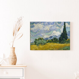 Obraz na płótnie Vincent van Gogh "Pole pszenicy z cyprysami" - reprodukcja