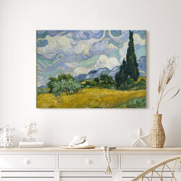 Obraz na płótnie Vincent van Gogh "Pole pszenicy z cyprysami" - reprodukcja