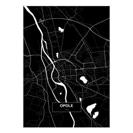 Plakat samoprzylepny Mapa Opola czarno-biała