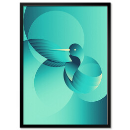 Plakat w ramie Ptaszek w geometrycznych kształtach 