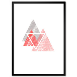 Plakat w ramie Przetarte pastelowe trójkąty