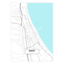 Plakat samoprzylepny Mapa Sopotu 