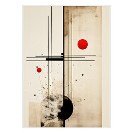 Plakat samoprzylepny Abstrakcja Bauhaus Kompozycja geometryczna no 1