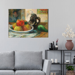 Plakat Paul Gauguin "Martwa natura z jabłkami, gruszką i ceramicznym rzeżbionym dzbankiem" - reprodukcja