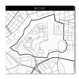 Obraz na płótnie Mapa miast świata - Watykan - biała