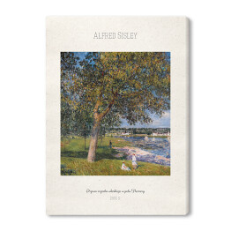Obraz na płótnie Alfred Sisley "Drzewo orzecha włoskiego w polu Thomery" - reprodukcja z napisem. Plakat z passe partout