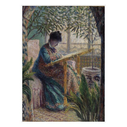 Plakat samoprzylepny Claude Monet Haft Madame Monet Reprodukcja obrazu